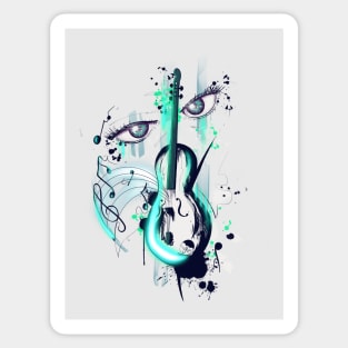 The umbrella and the violin Sticker